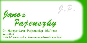 janos pajenszky business card